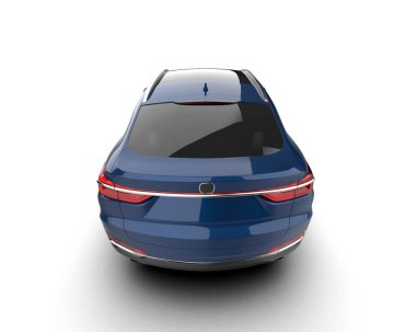 Beyaz arka planda modern bir araba. 3d oluşturma