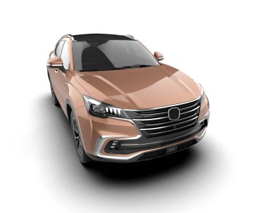 Modern SUV beyaz arka planda izole edildi. 3d oluşturma.
