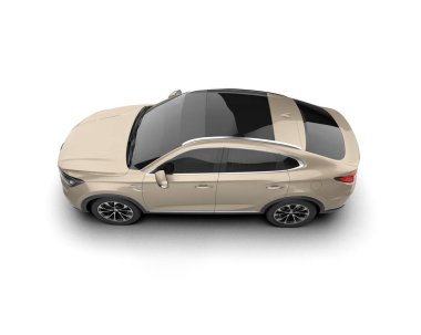 Manzaralı gerçekçi bir cip. 3D görüntüleme. 3d illüstrasyon