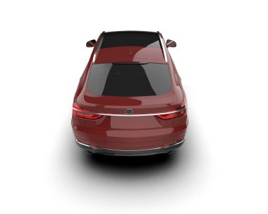 beyaz arkaplandaki modern araba 3 boyutlu görüntüleme