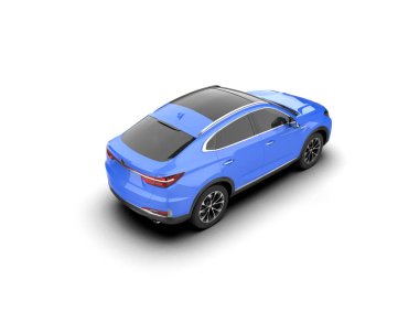 mavi lüks SUV araba - yan görünüm