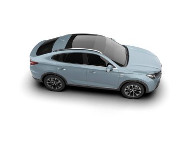 Modern araba arka planda izole edilmiş. 3d oluşturma.