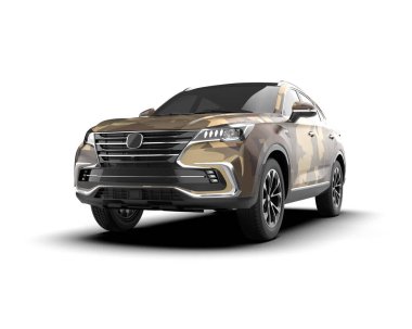 Modern SUV - beyaz arka planda modern araba. 3d illüstrasyon