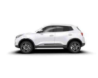 Araba beyazda izole edilmiş. 3D görüntüleme - 3d illüstrasyon