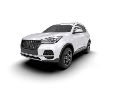 modern kompakt araba beyaz arkaplanda izole edildi