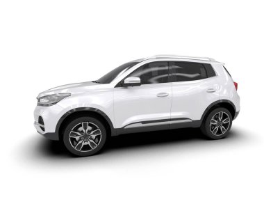 beyaz modern araba arka planda izole