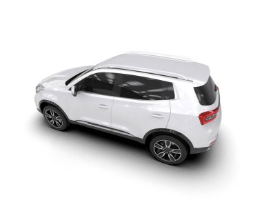 Modern araba için beyaz SUV, 3 boyutlu.