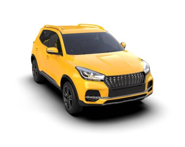 Minibüs arabası. 3d oluşturma