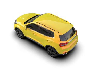 Gri arka planda modern kompakt araba