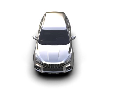 Araba beyaz arka planda izole edilmiş. 3D görüntüleme - illüstrasyon