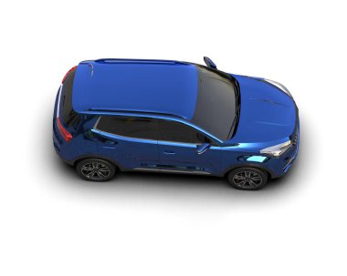 mavi modern elektrikli araba - yan görünüm