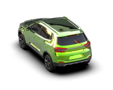 yeşil lüks SUV arka planda