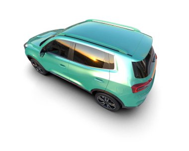 Beyaz arka planda araba cipi. 3D görüntüleme - 3d illüstrasyon