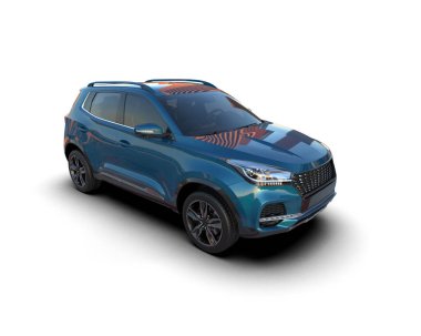 Beyaz arka planda modern kompakt araba