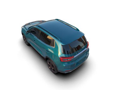 Gri arka planda, güzel bir arabası olan modern bir araba. 3d oluşturma