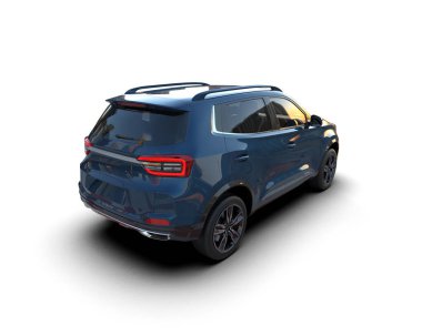 Siyah SUV 'un 3 boyutlu çizimi - kavram