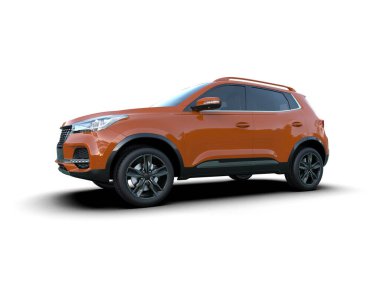 SUV arabası beyaz üzerine