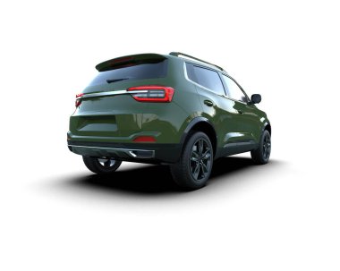 Hafif arka planda modern kompakt araba. 3 Boyutlu Hazırlama