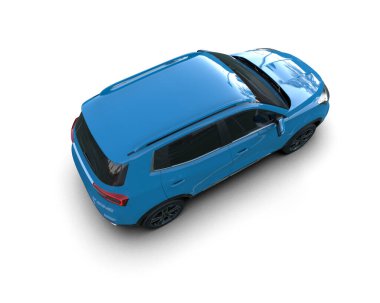 Beyaz arkaplanı olan mavi araba