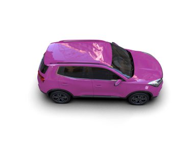 Siyah arka planı olan pembe bir cip. 3d oluşturma