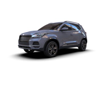 Araba beyaz arka planda izole edilmiş. 3d oluşturma.