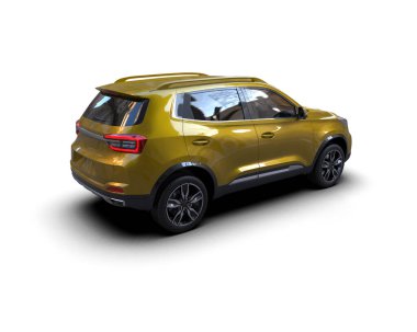 SUV beyaz arka planda izole edildi. 3d oluşturma