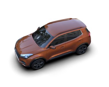 Yepyeni bir arabanın 3 boyutlu resmi.