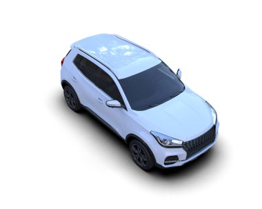 Beyaz arka planda izole edilmiş modern lüks araba. 3d oluşturma