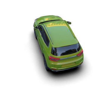 modern araba beyaz arka planda izole edildi. 3 boyutlu çizim - illüstrasyon