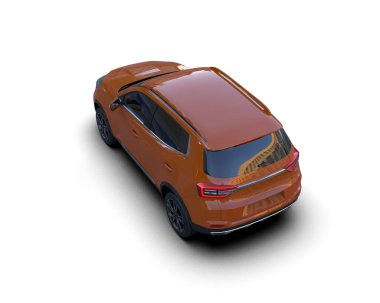 Araç beyaz arkaplanda izole edildi. 3 boyutlu görüntüleme - 3 boyutlu