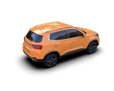 modern kompakt araba beyaz arkaplanda izole edildi.