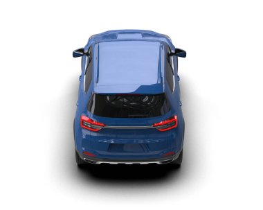 Beyaz arka planda modern şehir SUV arabası 3 boyutlu görüntüleme