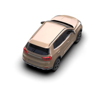 Beyaz arka planda modern lüks bir araba. 3 Boyutlu Hazırlama