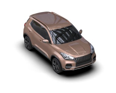 beyaz arkaplanda izole edilmiş araba 3 boyutlu görüntüleme