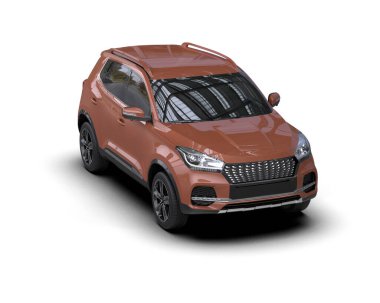 Beyaz arka planda bir cip arabası. 3d oluşturma