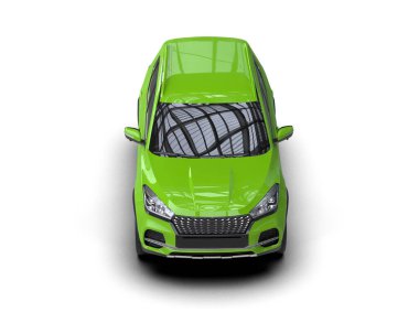 Gri arka planda modern yeşil araba