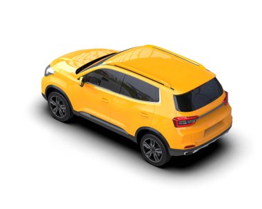 Beyaz arka planda modern SUV. 3d oluşturma