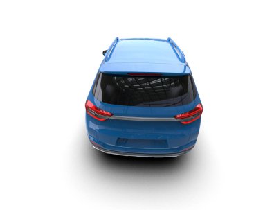 mavi modern SUV - 3D illüstrasyon