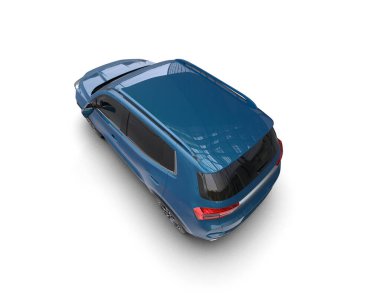 Siyah modern araba beyaz arka planda izole edildi. 3 boyutlu görüntüleme