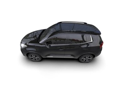 siyah SUV modern siyah - arka görüşlü