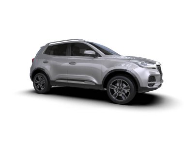 SUV beyaz arka planda izole edildi. 3d oluşturma