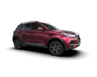 Beyaz bir arka plan üzerinde izole kırmızı spor araba.