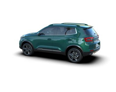 modern SUV aracı beyaz arkaplanda izole edildi