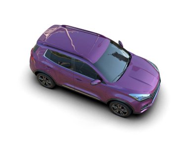 pembe modern spor araba - 3 boyutlu illüstrasyon