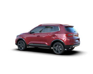 beyaz arka planda modern SUV arabası