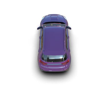 mor araba üst görünümü 3 boyutlu görüntüleme