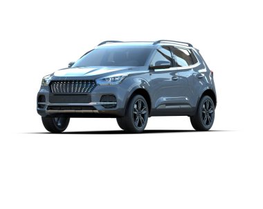 Beyaz arka planda modern cip arabası. 3d oluşturma