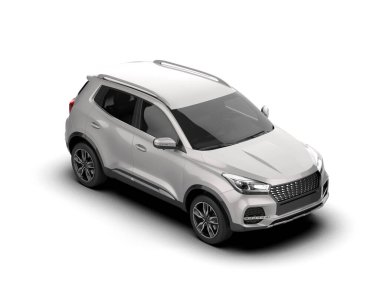 Beyaz arka planda modern bir cip. 3d oluşturma