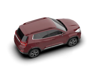 Kırmızı cip beyaz arka planda izole edildi. 3d oluşturma