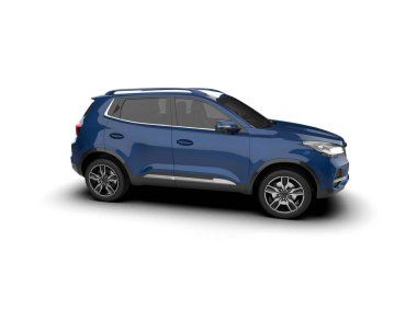 Modern arazi aracı arka planda izole edildi. 3d oluşturma